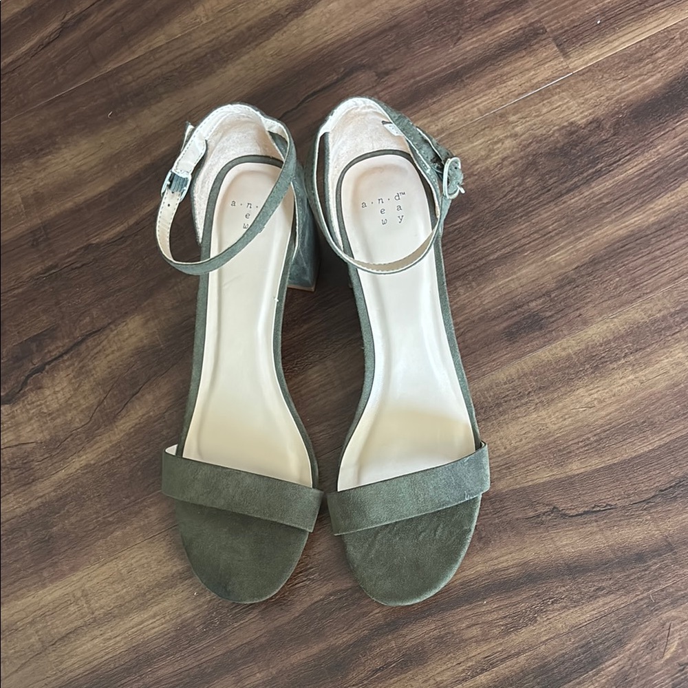 Women's Green Suede Sandals